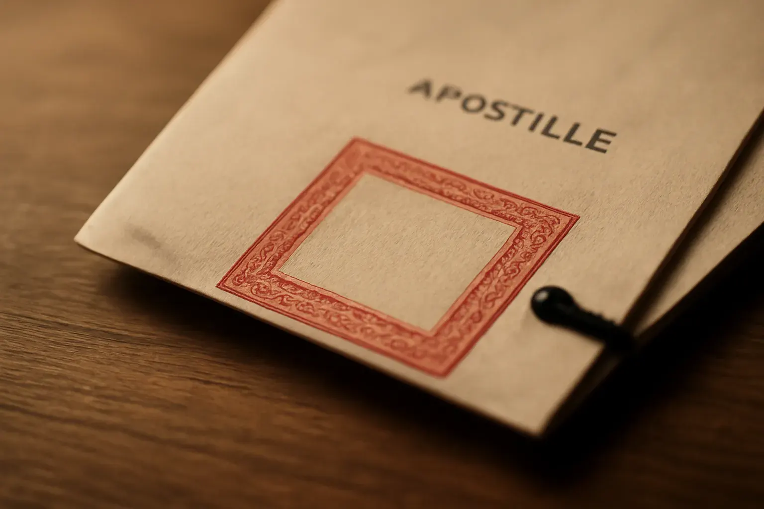 An apostille certificate, shown in close detail.