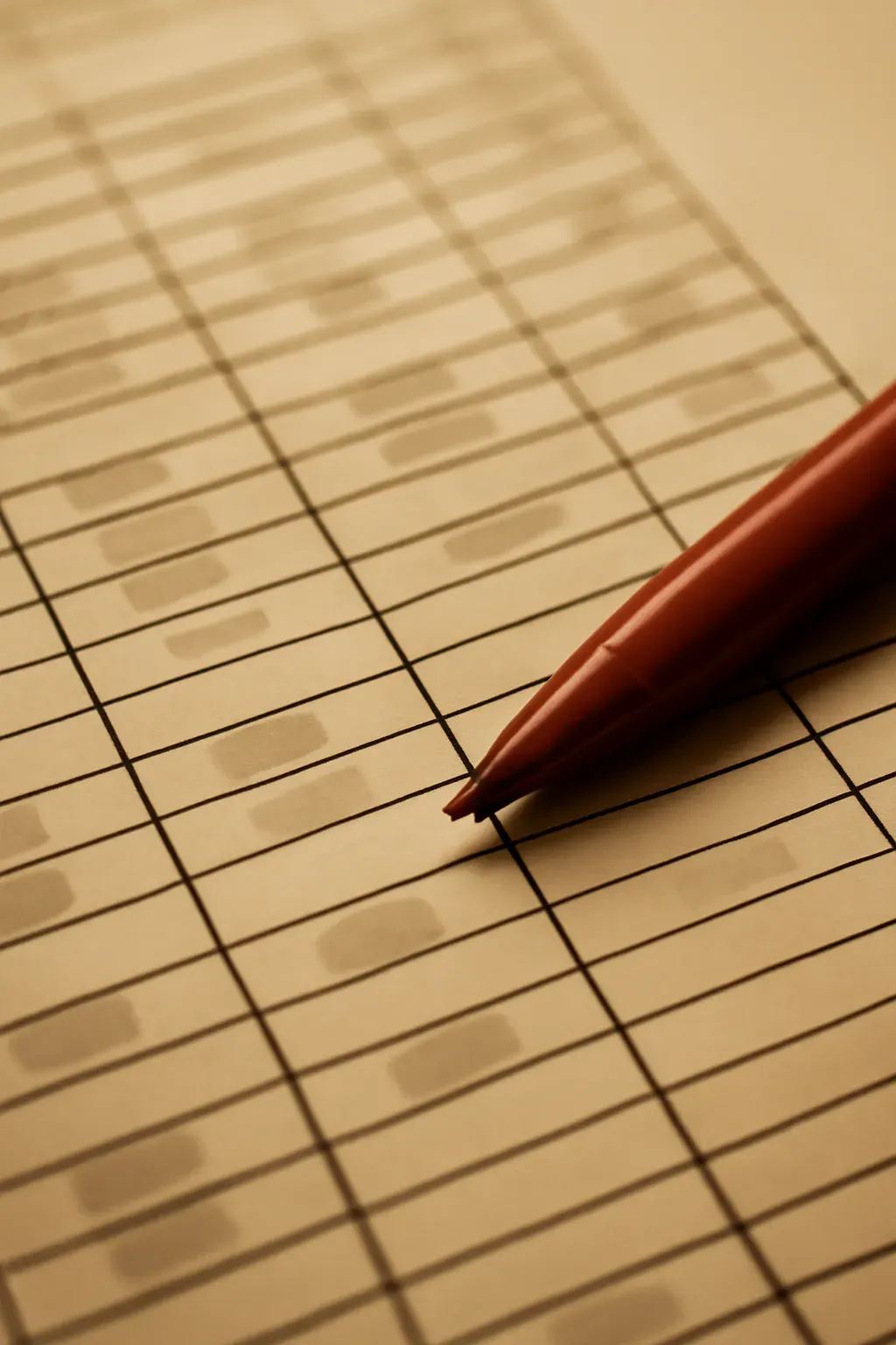 A printed rate table, shown in close detail.